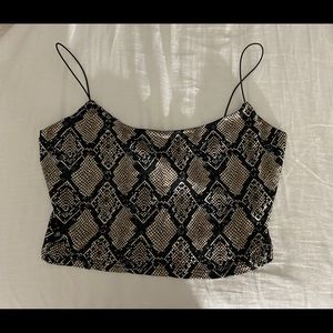 Snake Skin Cropped Tank Top